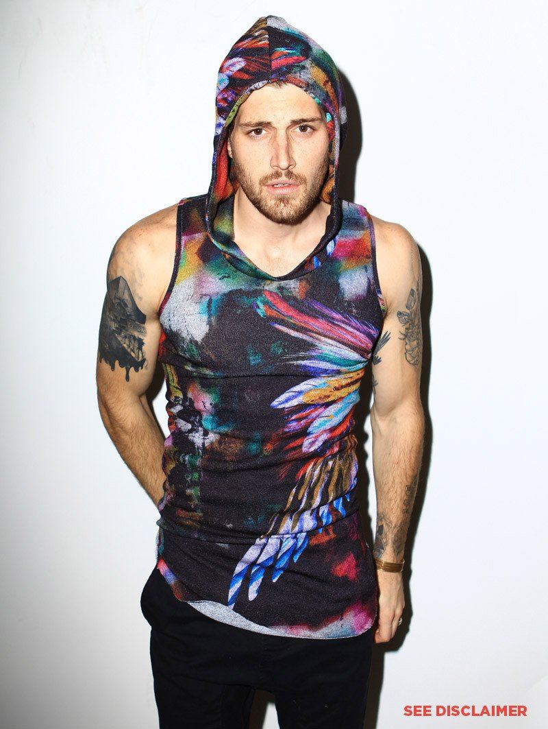 Man wearing Unisex Feather Tank, front view 1