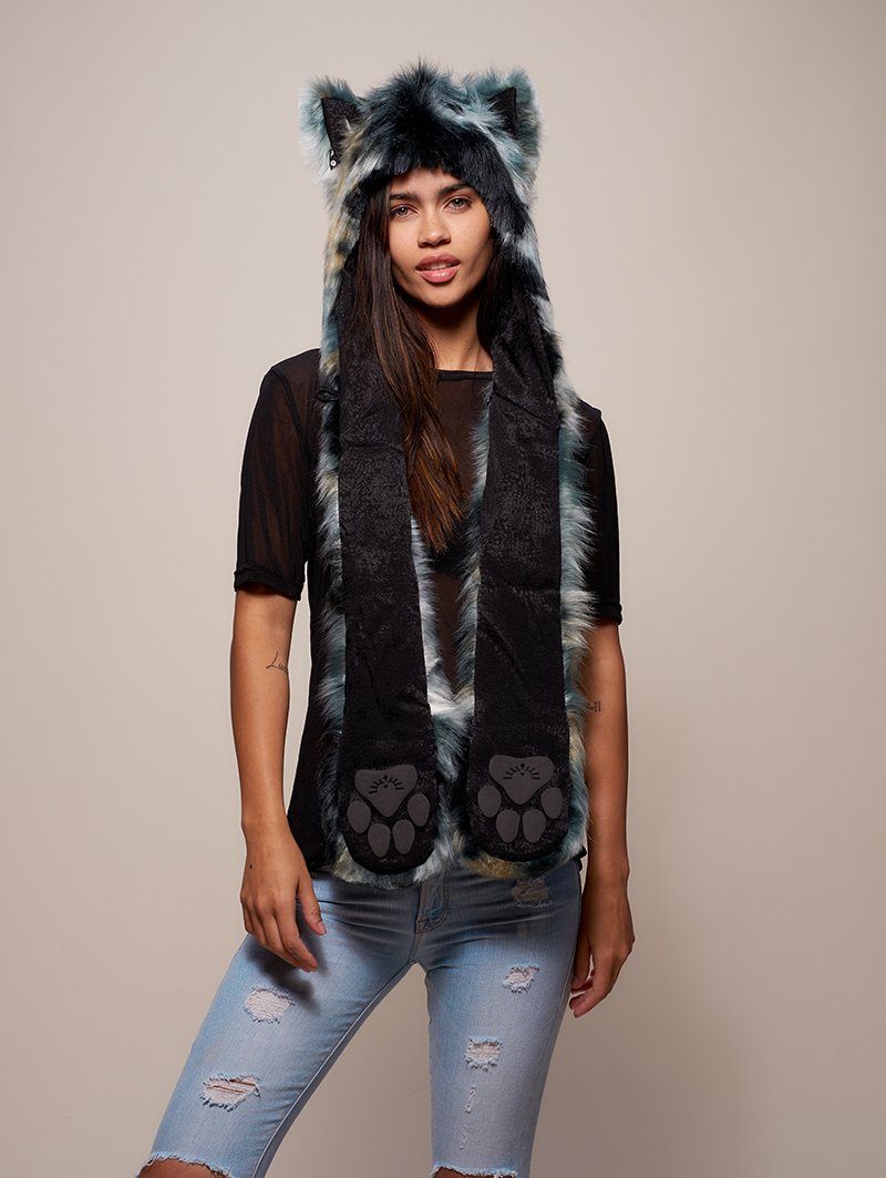 CE Faux Fur SpiritHood with Marble Fox Design