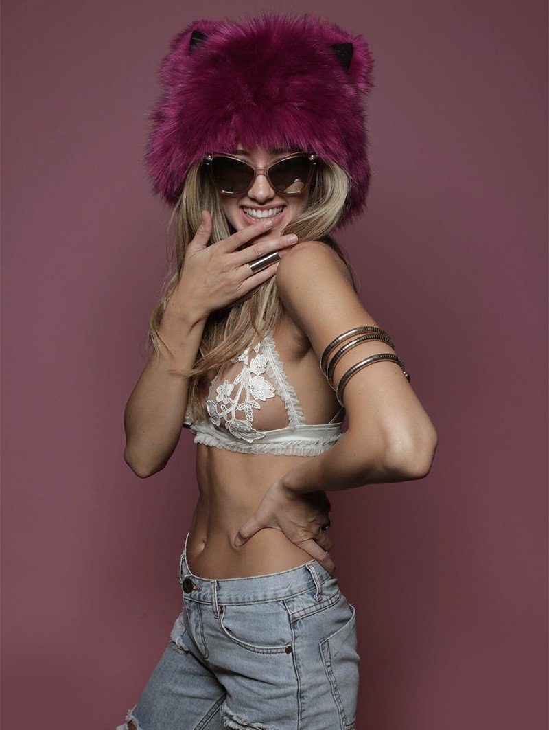 Woman Wearing Pink Pussy Meow SpiritHood