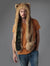 Man wearing faux fur Mountain Lion Collector Edition SpiritHood, front view 1