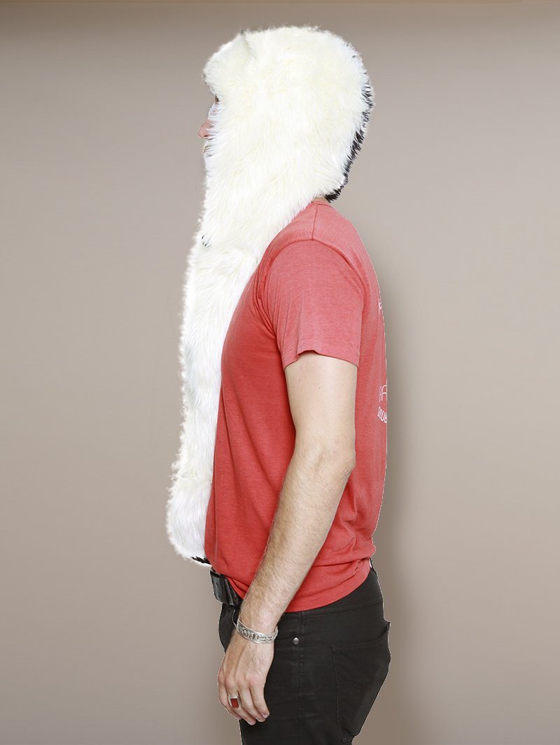 Moon Wolf Faux Fur SpiritHood on Male Model
