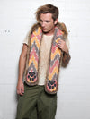 Man wearing faux fur Coyote Sedona SpiritHood, front view 5