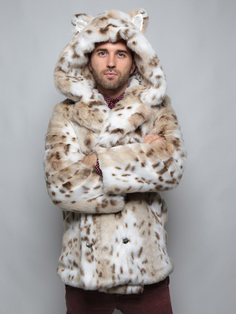 Malee Wearing Siberian Snow Leopard Faux Fur Coat 