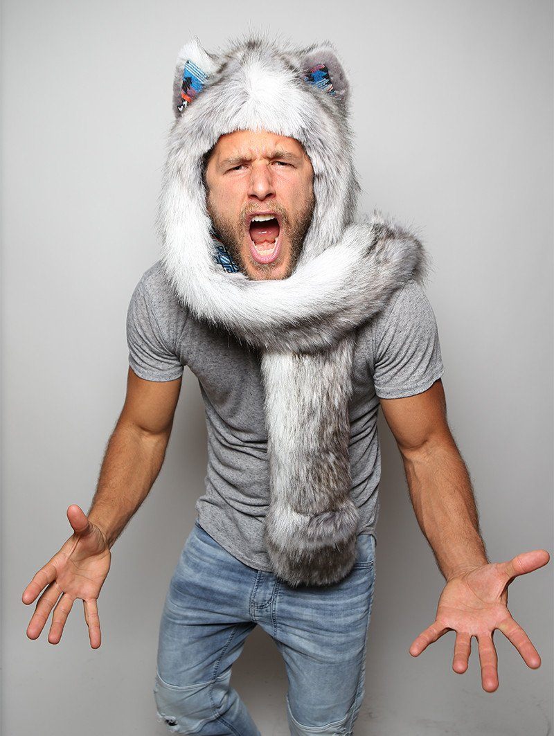 Timber Wolf Collectors *Unisex* Hooded Faux Fur on Male