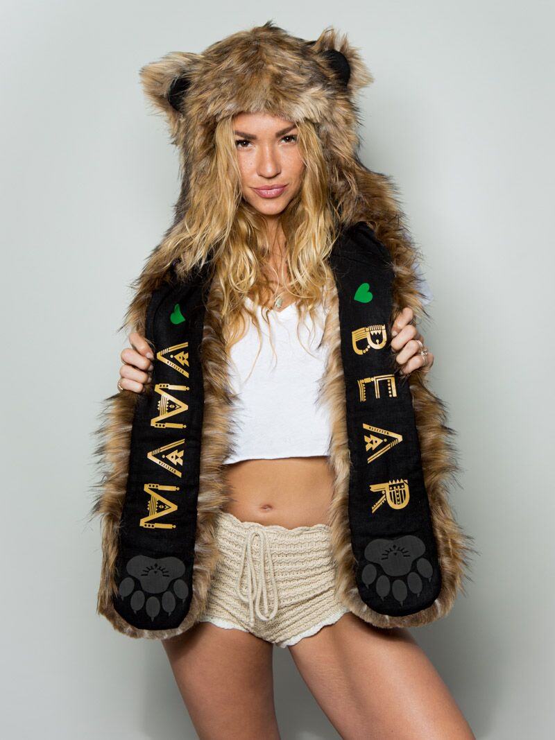 Brown and Beige Limited Edition Mama Bear SpiritHood on Female