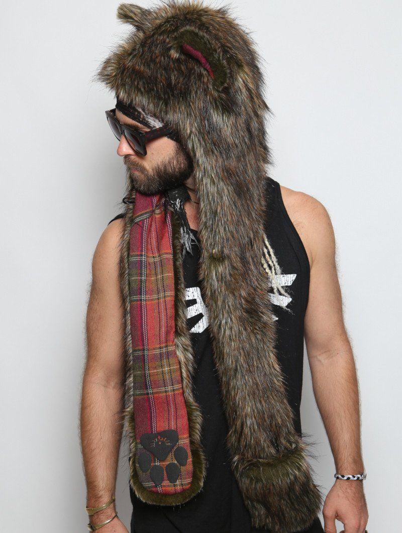 Forest Fox **UNISEX** Collectors Edition Hooded Faux Fur on Male Model