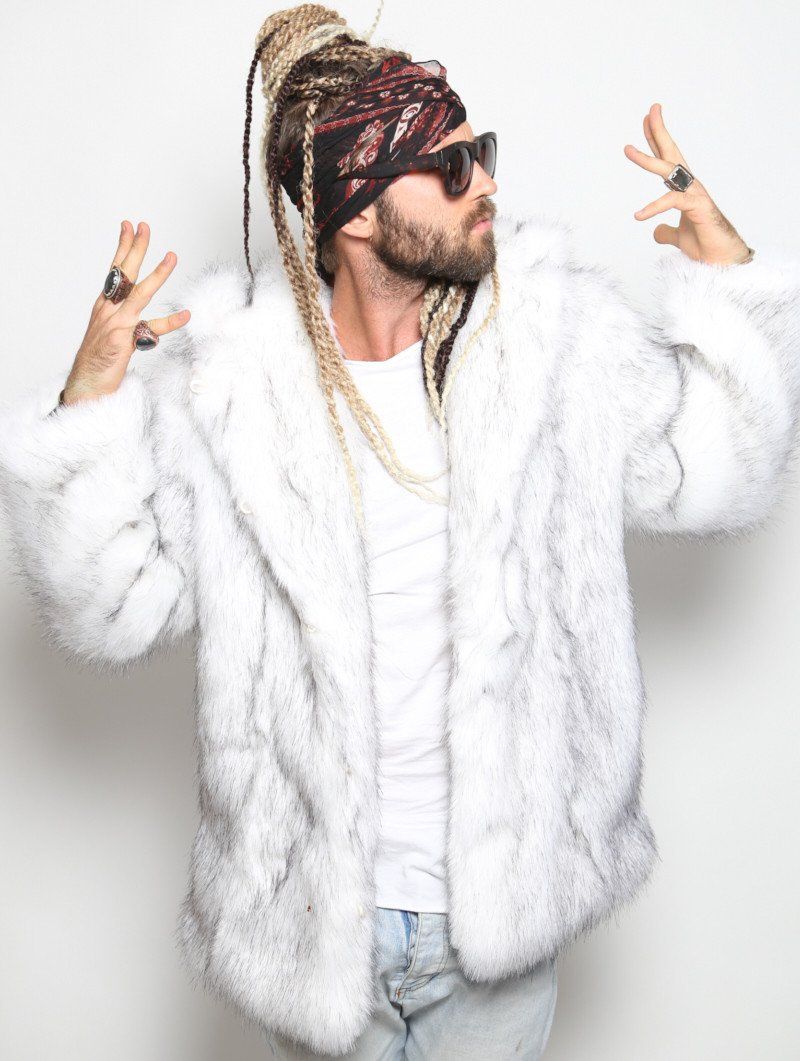 Man wearing Husky Faux Fur Coat
