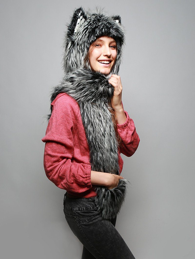 Mystic Wolf Collector Faux Fur with Hood on Female