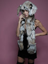 Hooded Faux Fur with Naughty Rabbit CE Design