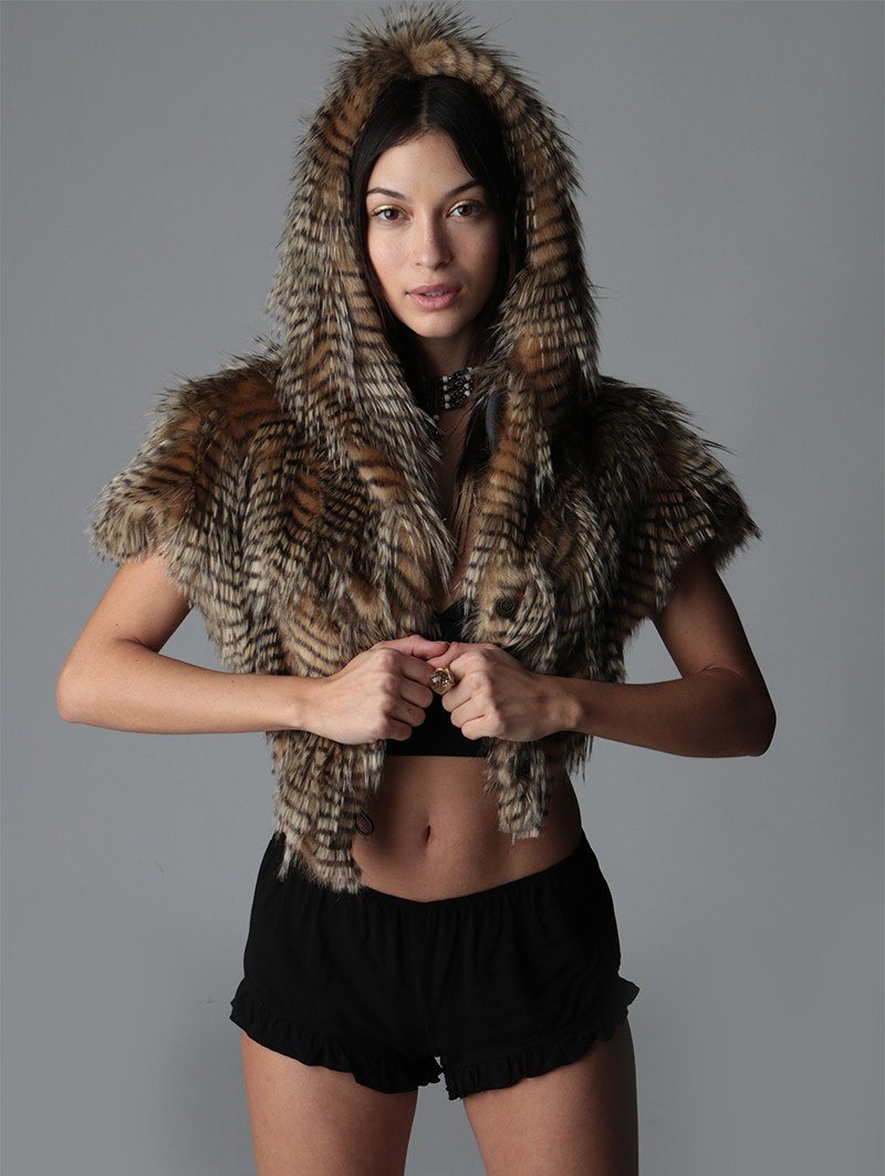 Hooded Faux Fur with NightHawk Shawl CE Design