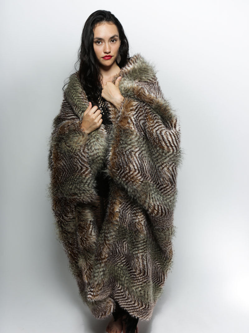Female Wrapped in NightHawk Limited Edition Faux Fur Throw Blanket