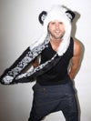 Man wearing faux fur Panda SpiritHood