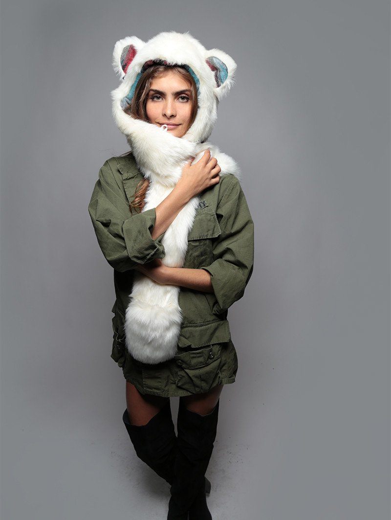 Polar Bear Italy Hooded Faux Fur on Woman