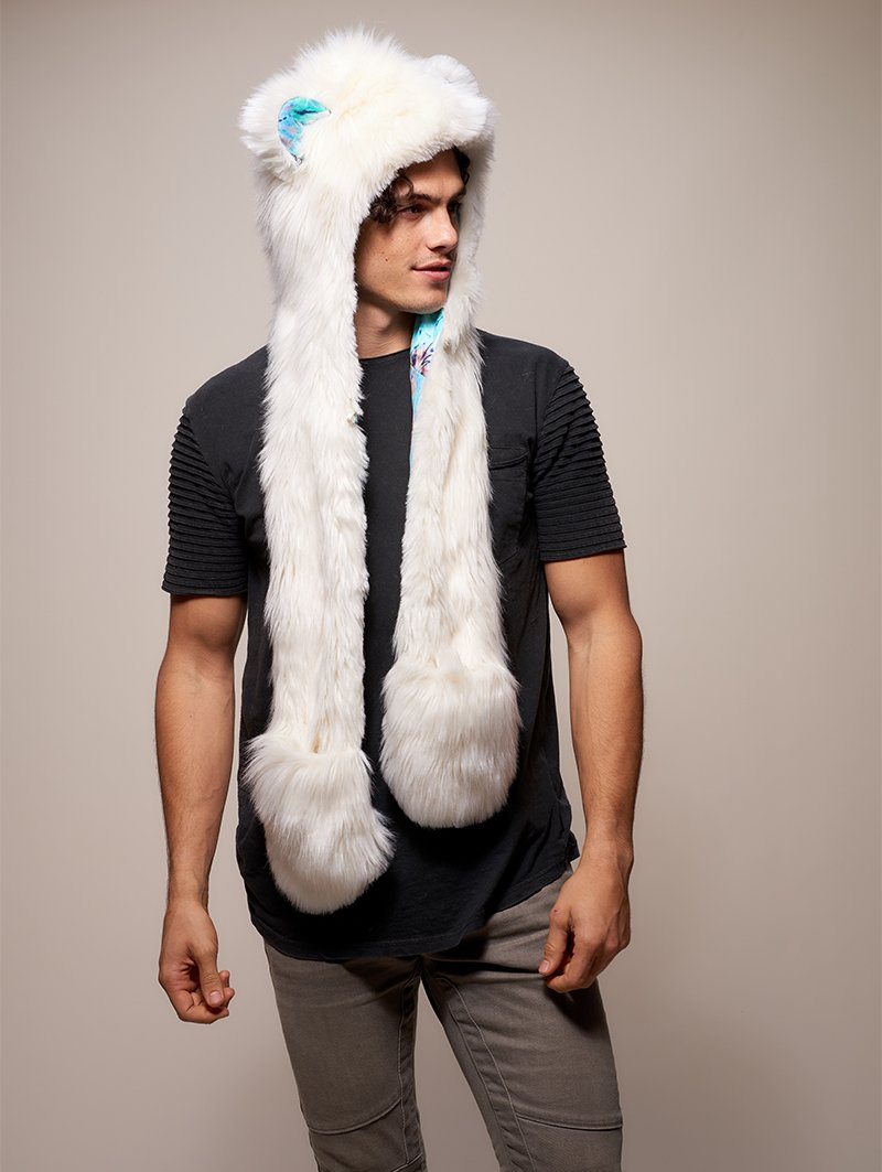Man wearing Limited Edition Polar Bear SpiritHood, front view 1