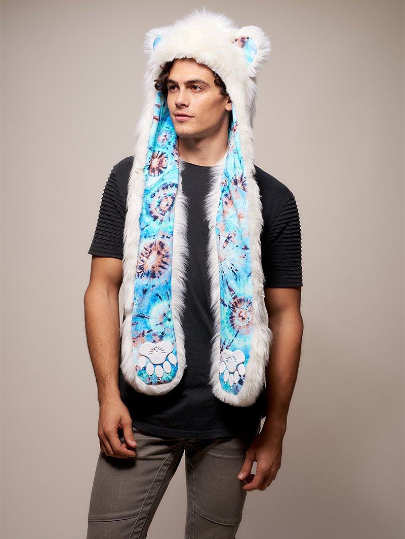Man wearing Limited Edition Polar Bear SpiritHood, front view 2
