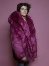 Limited Edition Summer Sunset Faux Fur Coat with Hood on Male