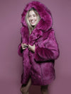 Pink Limited Edition Summer Sunset Faux Fur Coat on Female