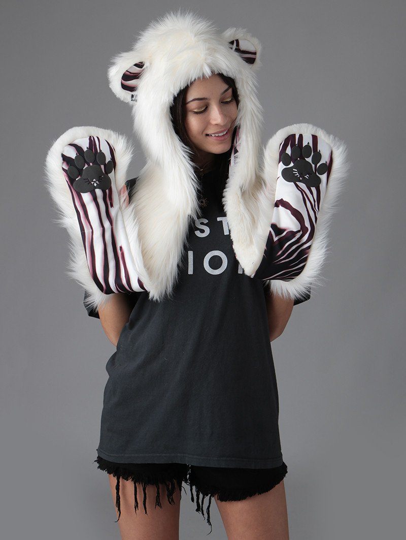 Polar Bear CE Hooded Faux Fur on Woman