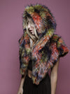 Parrot Shawl Collector Edition with Hood on Woman