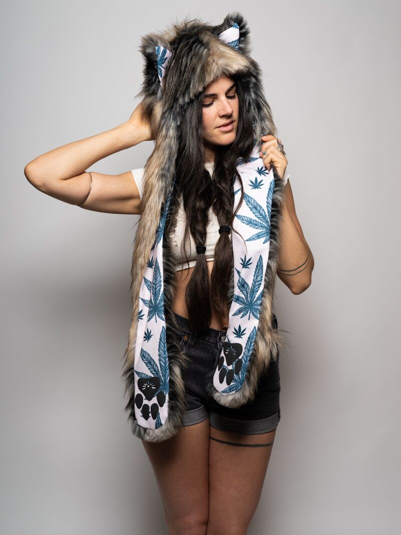 Hooded Faux Fur with Smokey Mountain Wolf Collector Edition Design