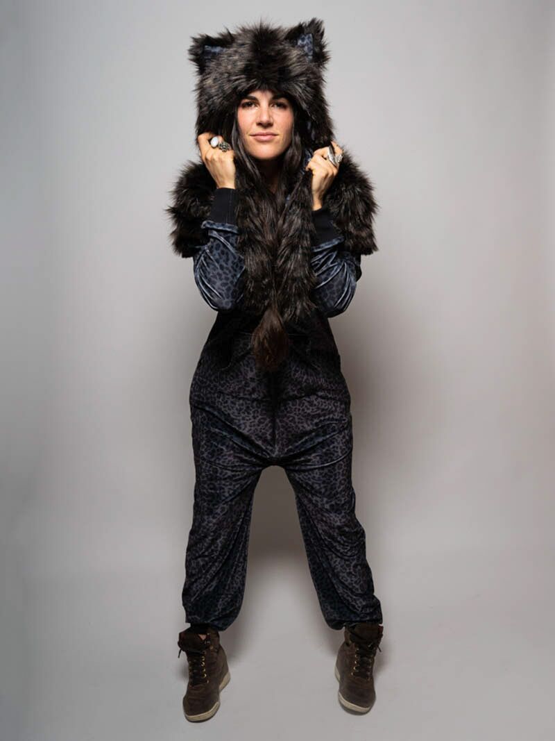 SpiritHoods Black Panther Faux Fur Velvet Onesie - SpiritHoods