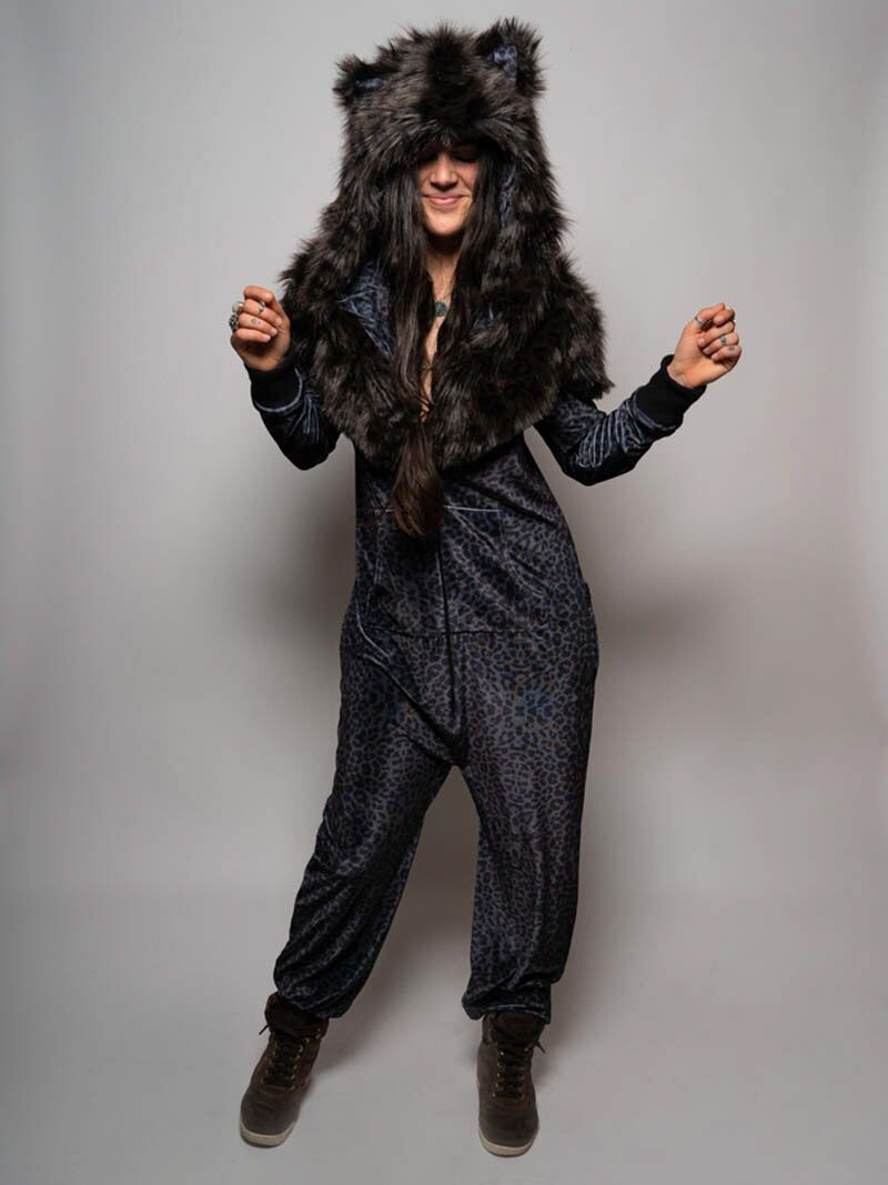 SpiritHoods Black Panther Faux Fur Velvet Onesie - SpiritHoods