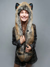 Woman Wearing Red Wolf Dia De Los Muertos Collector SpiritHood