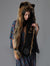 Woman wearing Red Wolf Faux Fur Hood, front view 3