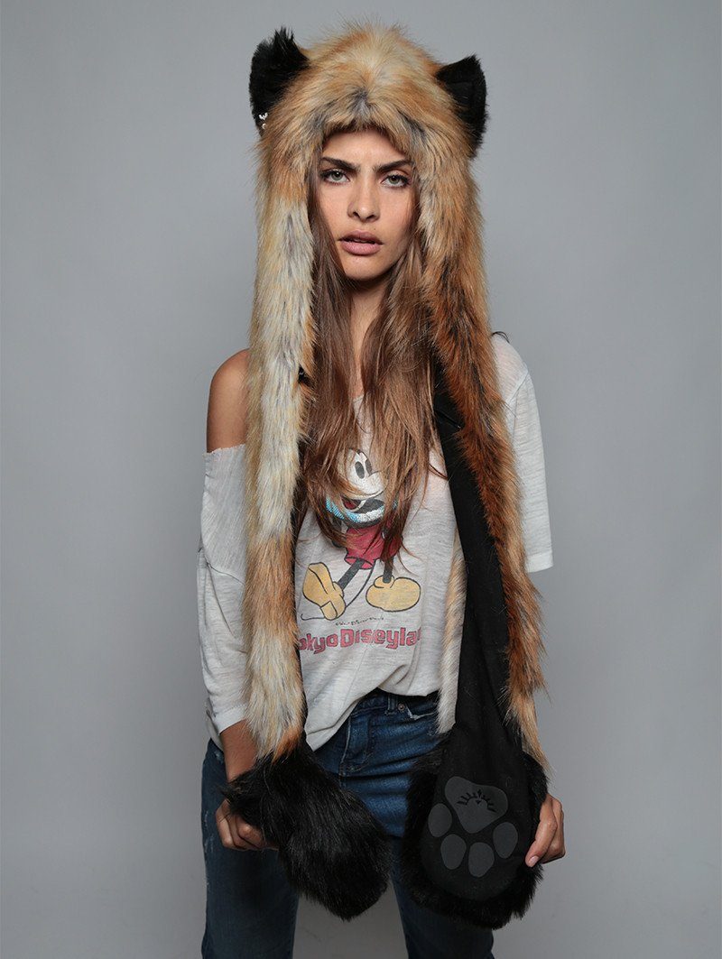 Red Fox 2.0 Faux Fur with Hood on Woman