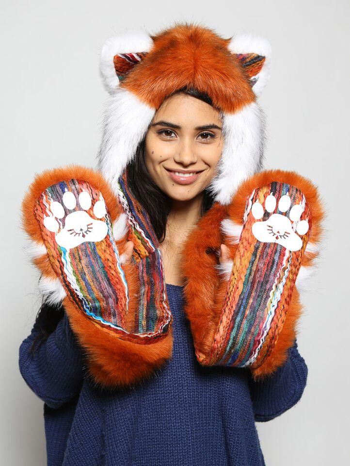 Faux Fur Red Panda Collectors Edition SpiritHood on Woman