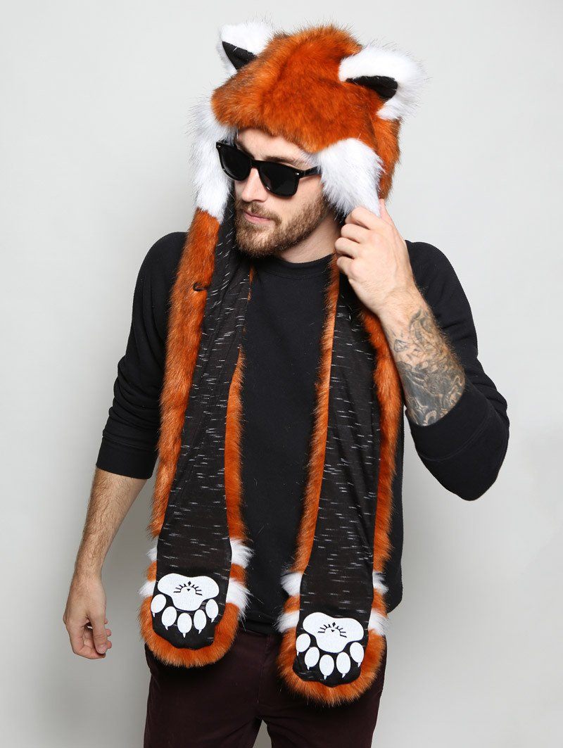Red Panda Faux Fur Hood on Male