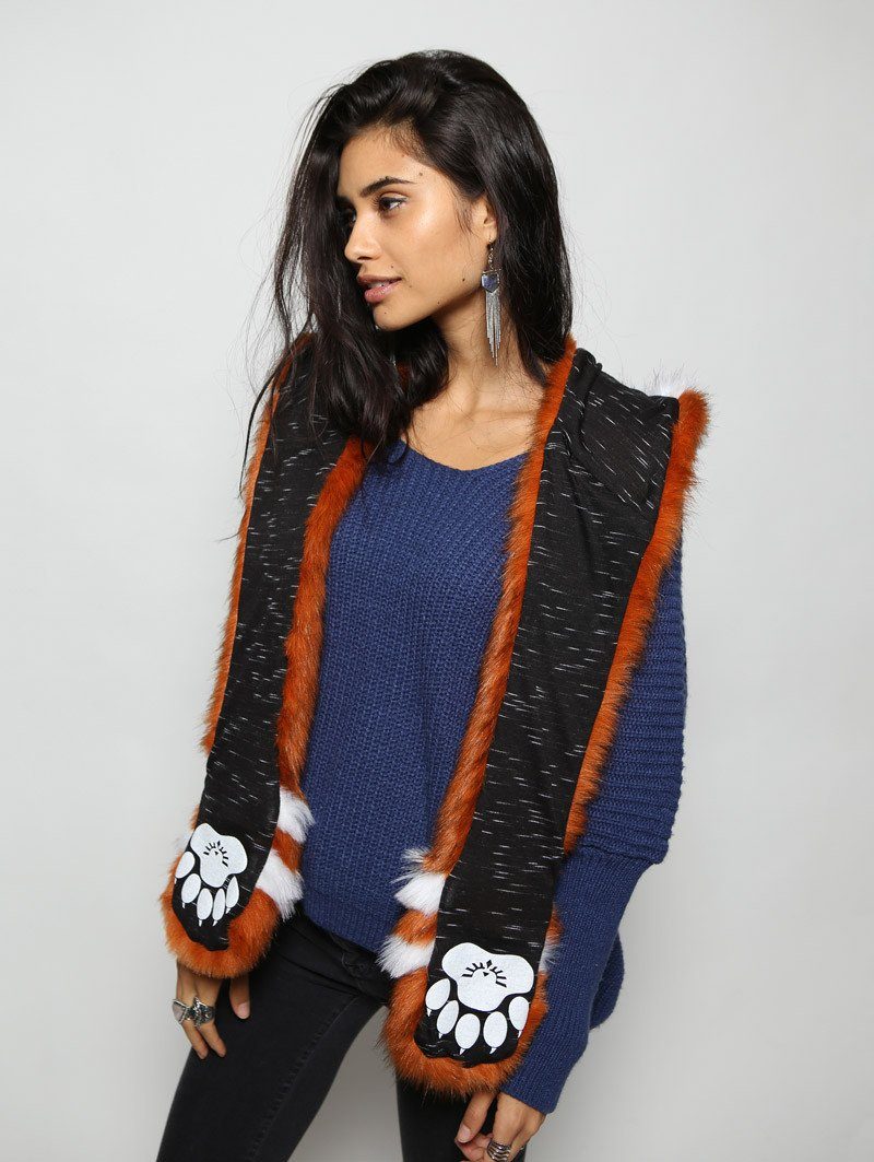 Interior View of Red Panda Hooded Faux Fur