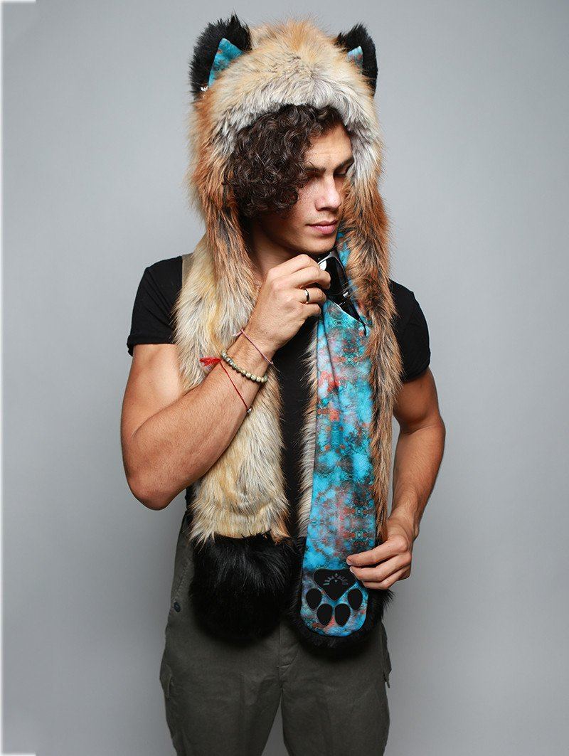 Man wearing faux fur Red Fox 2.0 Collector Edition SpiritHood, front view