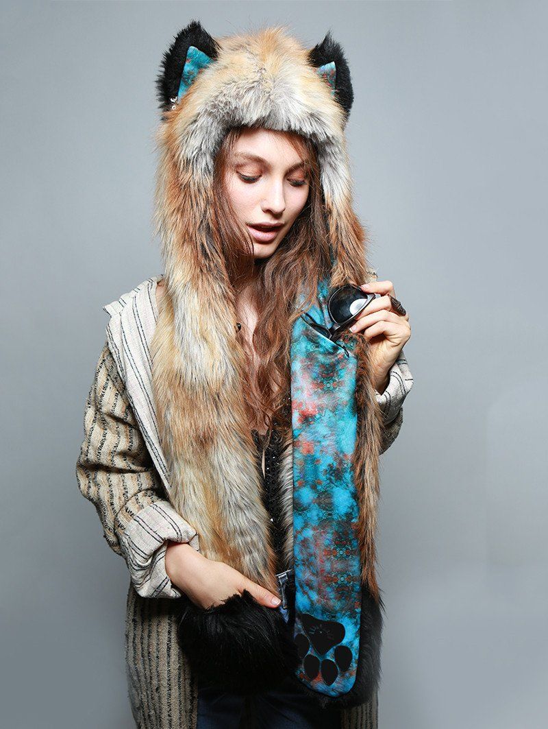 Woman Wearing Hooded Faux Fur Red Fox 2.0 Collector Edition SpiritHood