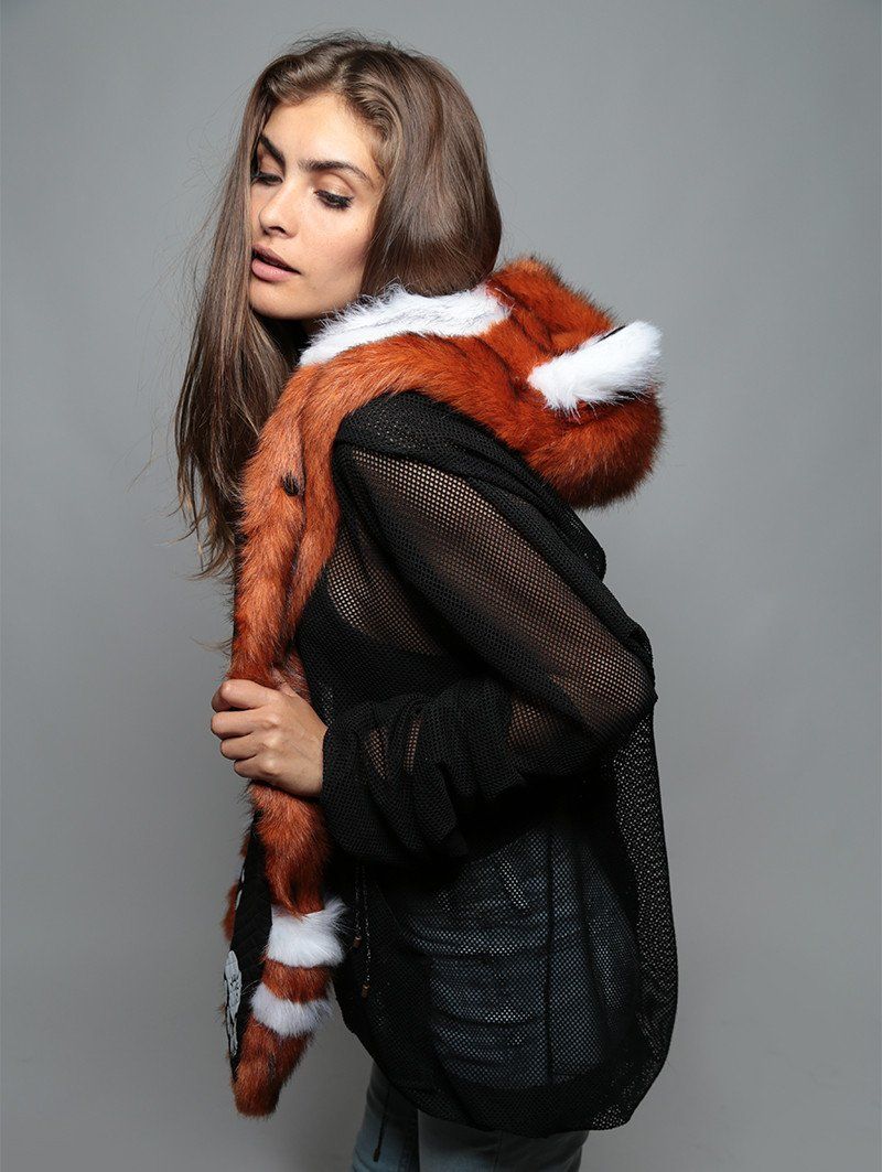 Woman Wearing Faux Fur Red Panda Collector SpiritHood