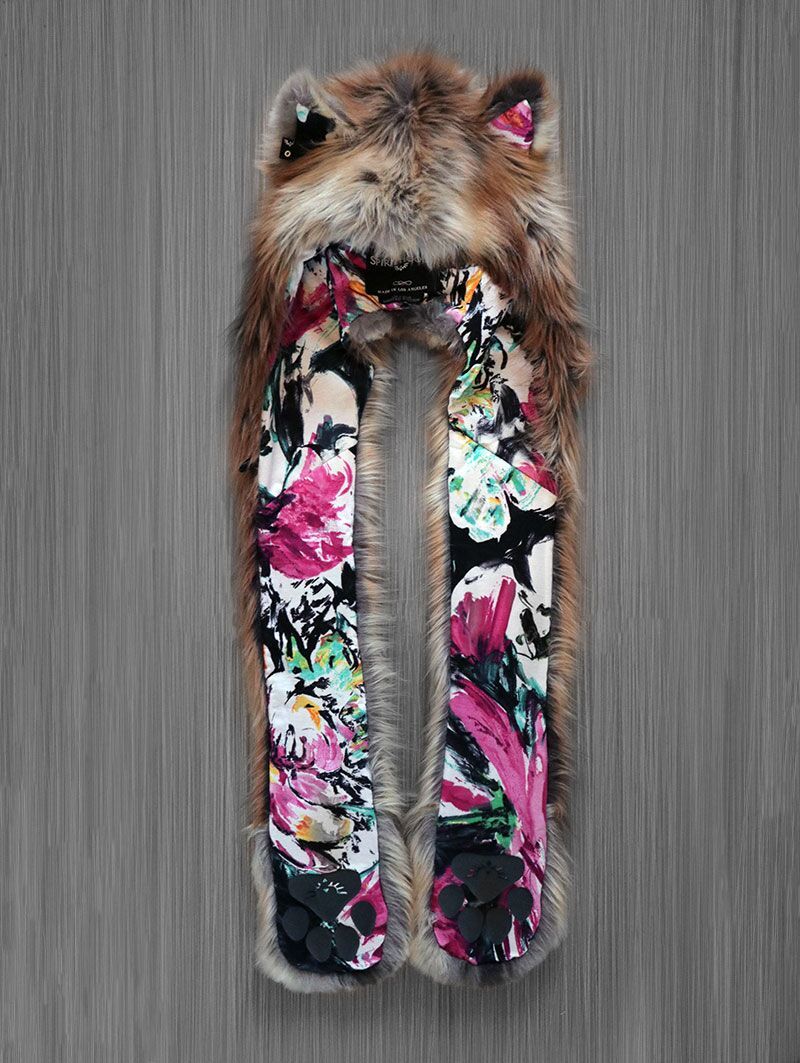 Limited Edition Red Fox Floral SpiritHood Liner Detail