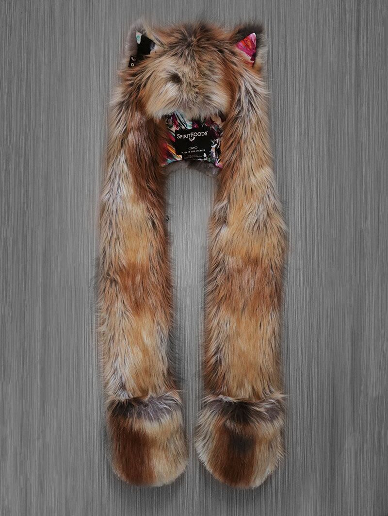 Limited Edition Red Fox Floral SpiritHood on Table