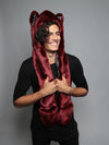 Hooded Collectors Edition Faux Fur with Red Fox Design on Male Model