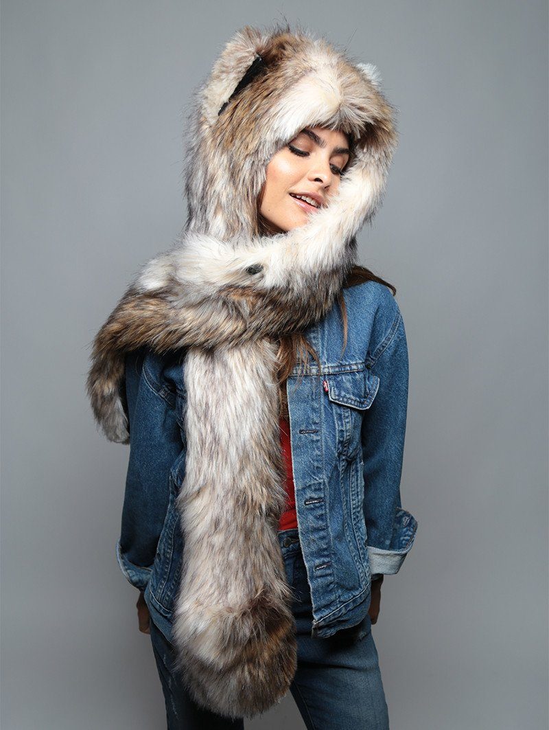 Ivory and Brown Siberian Husky Collector Edition SpiritHood on Female