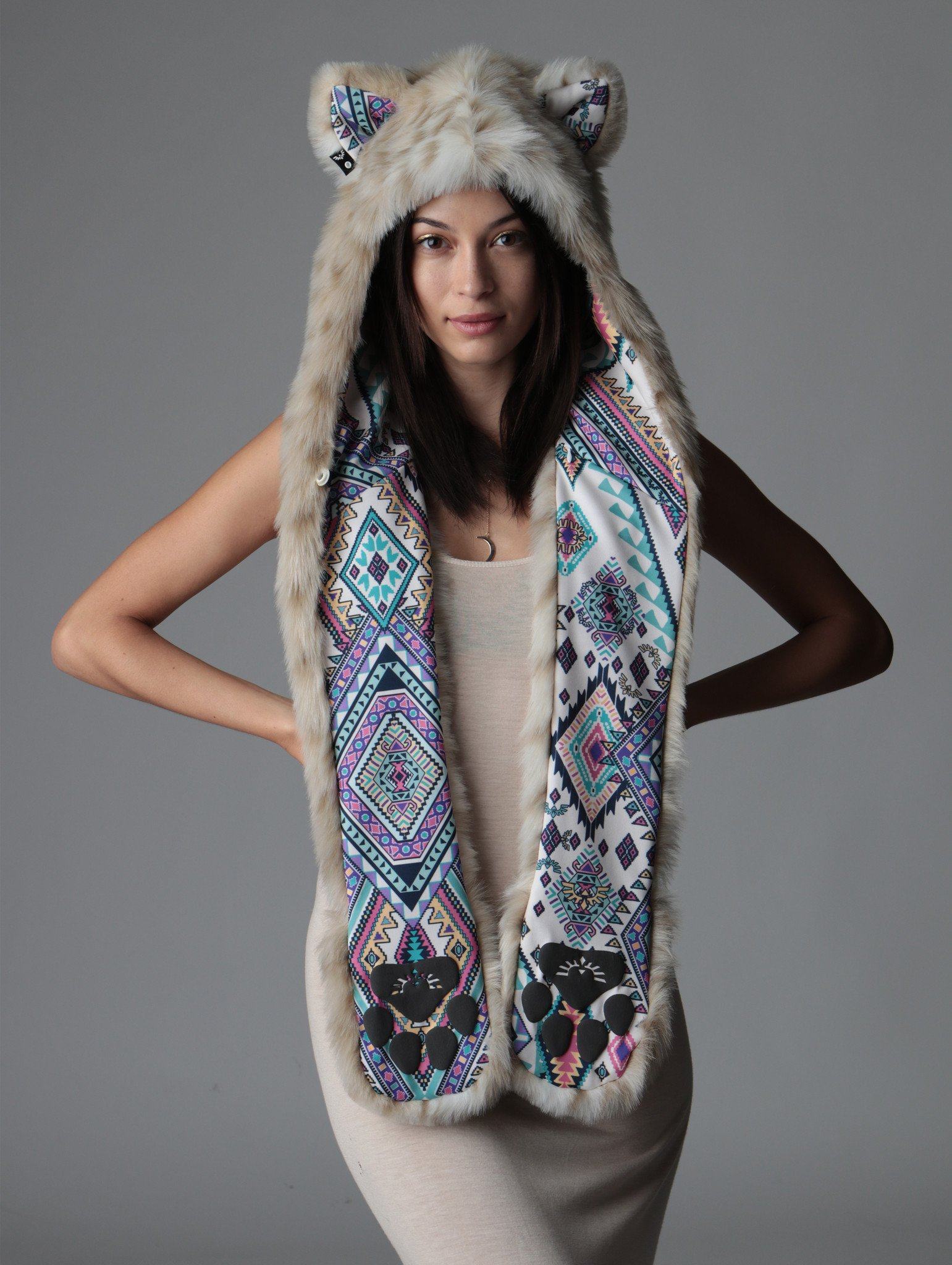Ivory and Brown Snow Leopard CE SpiritHood on Female