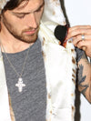 Male Wearing Siberian Snow Leopard Faux Fur Hood