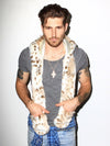 Faux Fur Hood with Siberian Snow Leopard Design on Male Model