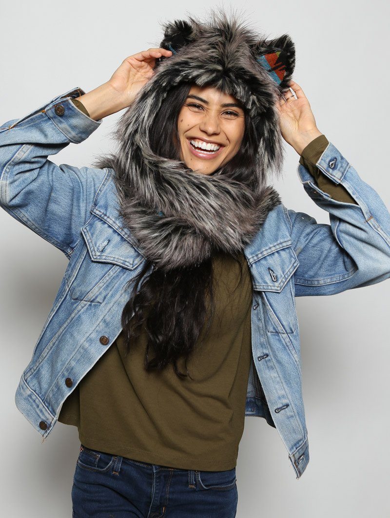 Mystic Silver Fox Italy Faux Fur with Hood for Women