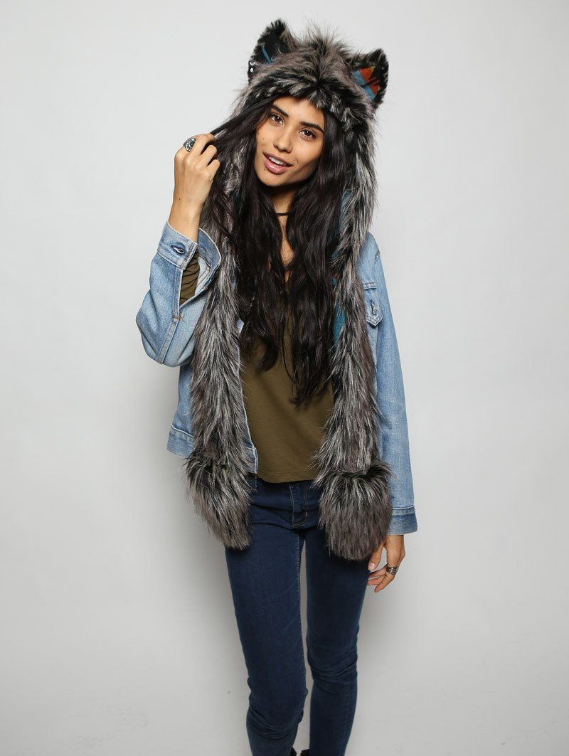 Mystic Silver Fox Italy Hooded Faux Fur on Female