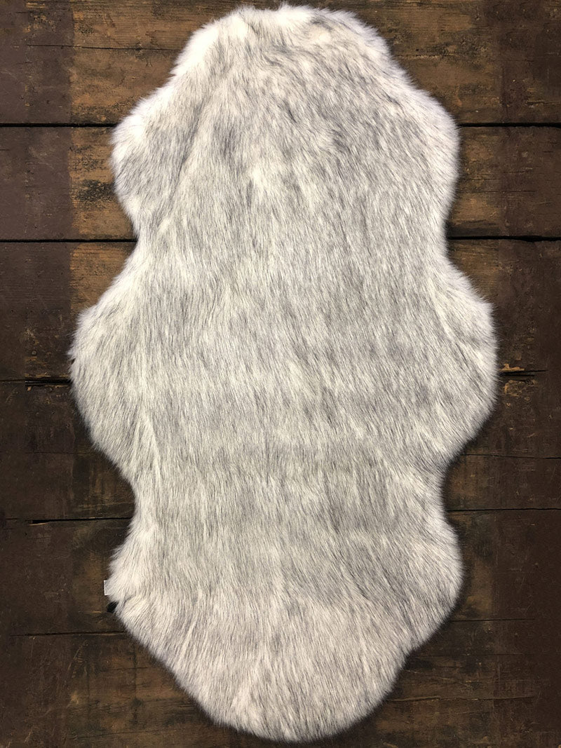 White and Black Husky Faux Fur Rug