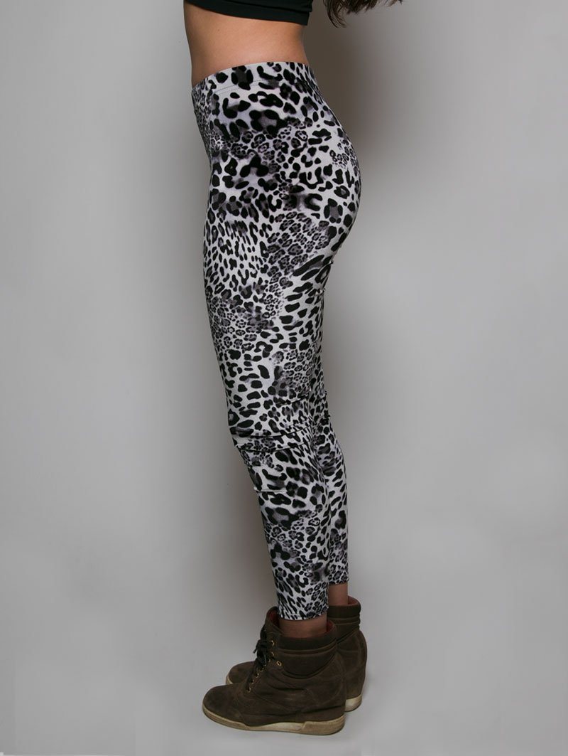 Female Wearing Snow Leopard Velvet SpiritHood Leggings