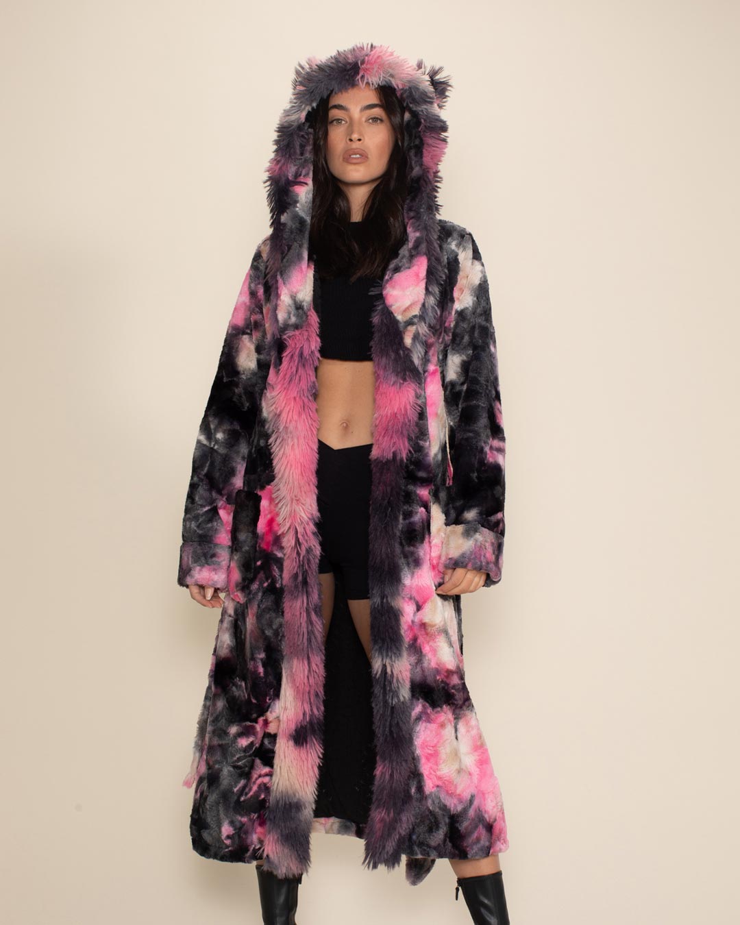 Ink Spotted Leopard Classic Collector Edition Faux Fur Style Robe | Women&#39;s