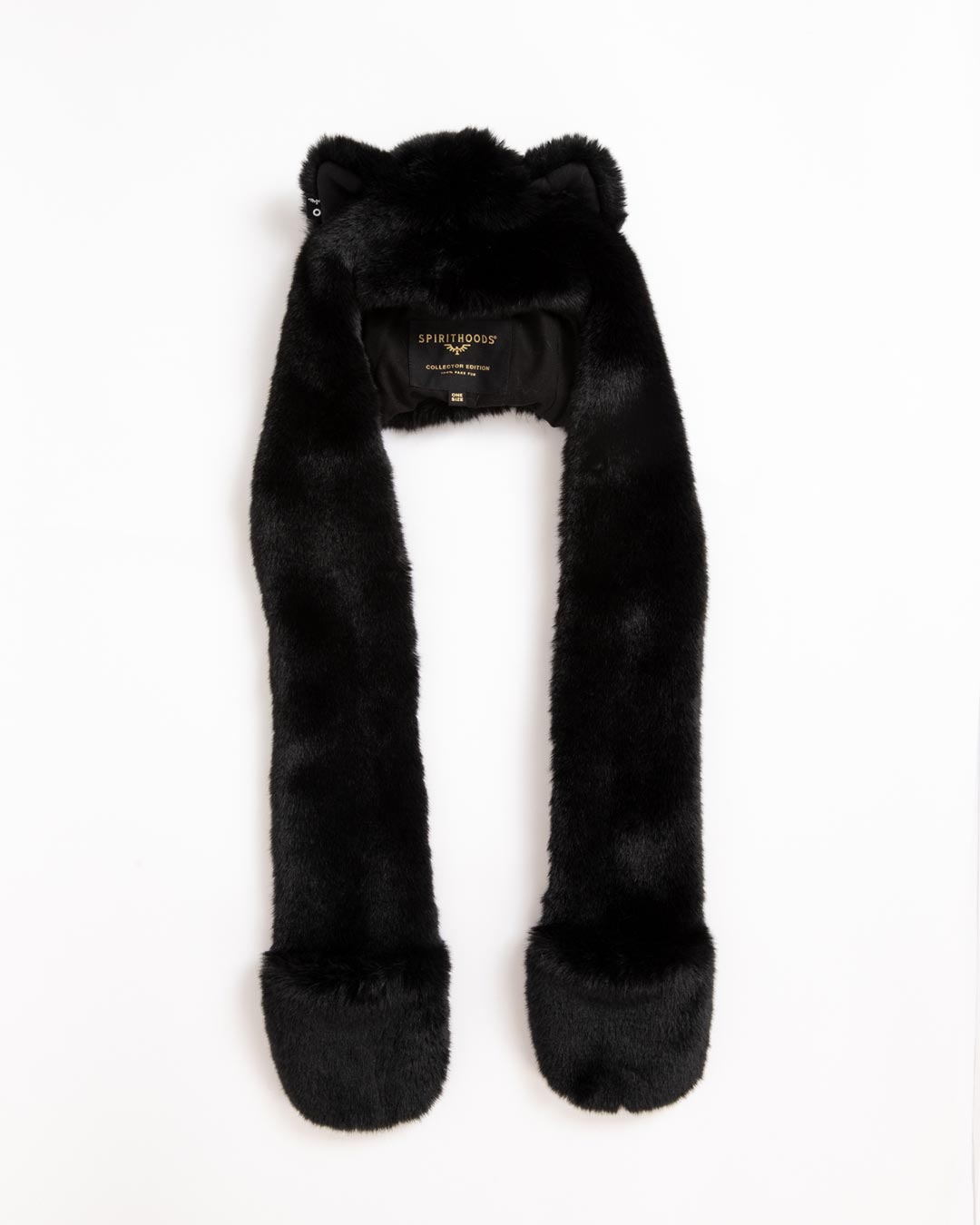 Kids Black Panther Plush Collector Edition Faux Fur Hood