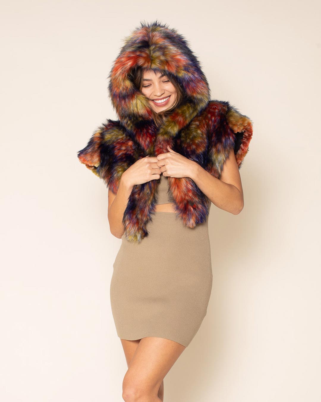Parrot Collector Edition Hooded Faux Fur Shawl | Women&#39;s
