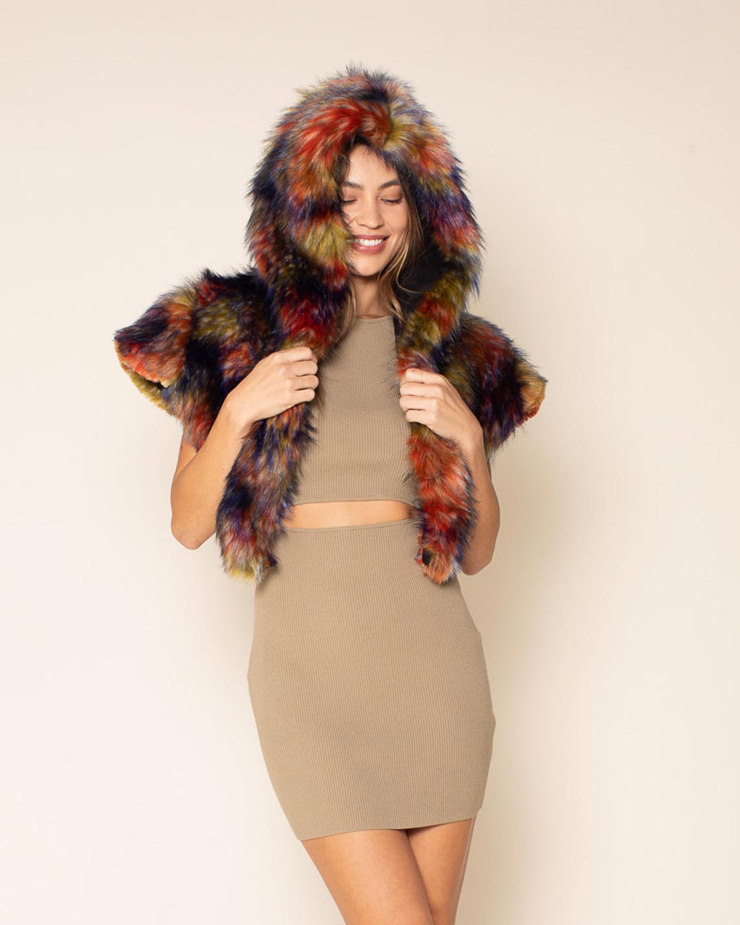 Parrot Collector Edition Hooded Faux Fur Shawl | Women&#39;s
